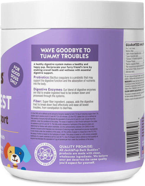 Jack&Pup Probiotic Chews for Dogs - Dog Probiotic Chews Small and Medium - Pro-Digest Bark Buddies (Up to 40 lbs) Puppy Probiotic Dog Chews, Pet P...