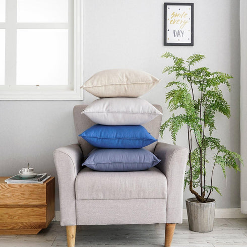 Jeanerlor Cotton Linen Soild Decorative Yellow 12"x20" Lumbar Throw Pillow Case Cushion Cover with Twin Needles Stitch on Edge for Coffee Shop/Bar...