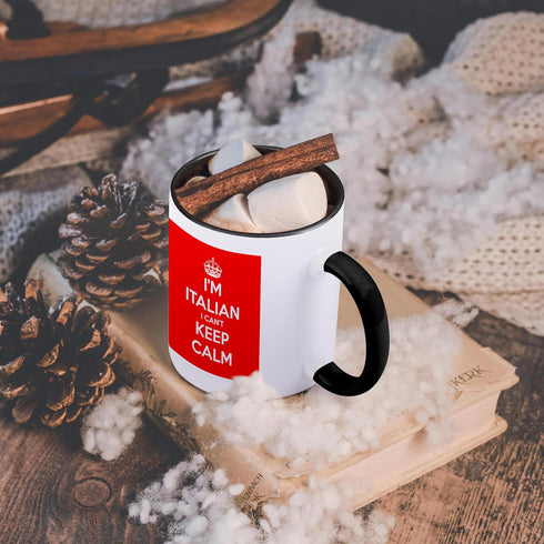 3dRose "I Cant Keep Calm I'M Italian Red" Mug, 11 oz, Black/Red...