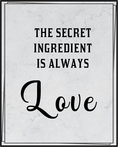 Posterizer 1 pcs-Kitchen Print-Funny Quotes-the secret inredient is love-Kitchen & Bar Art-Comedy Art-Art Poster Print for Home, Office, Store, Ba...