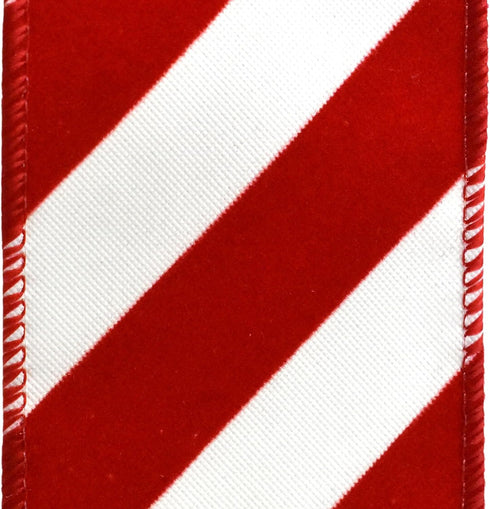 Homeford Christmas Candy Cane Velvet Outdoor Wired Ribbon, 2-1/2-inch, 10-Yard, Red/White...