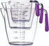 Colourworks Measuring Jug Set, 3-Piece Plastic Measuring Jug with 200, 400 and 900ml Jugs, Purple...