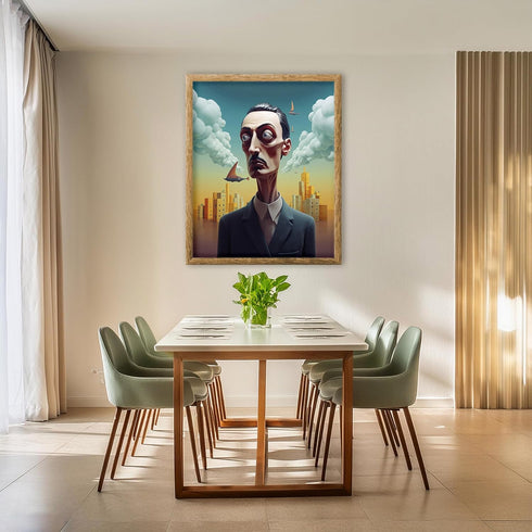 Posterizer 1 pcs-Strange Slim man amidst Futuristic Urban Skyline-Abstract & Modern Art-Fantasy & Fiction Art-Gift for Art Lovers-Decor for Home &...
