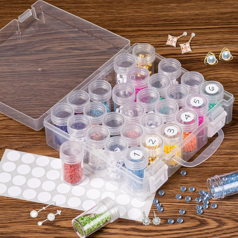 Bead Organizer, Bead Containers, 30 Grids Diamond Painting Storage Containers Clear Bead Organization Diamond Painting Accessories Small Storage C...
