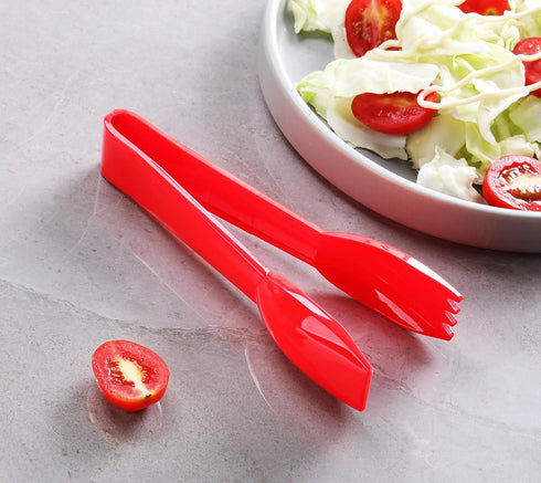 New Star Foodservice 35605 Utility Tong, High Heat Plastic, Straight Edge, 6 Inch, Set of 12, Red...