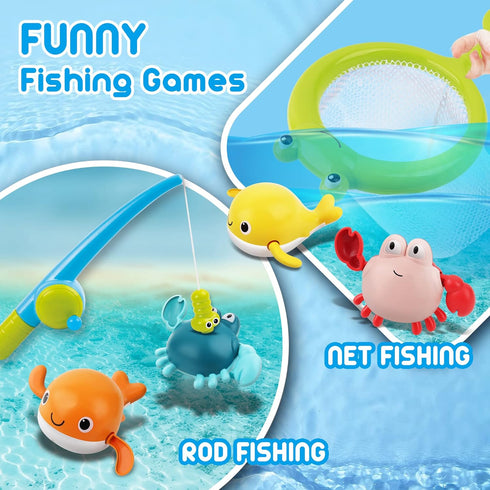 Dwi Dowellin Bath Toy for Toddlers ,Bathtub Toy with Floating Mold Free Swimming Toys and Stacking Cups,Magnetic Fishing Game for Toddles and Babi...