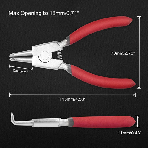 External Circlip Pliers with Bent Jaw 5-Inch Snap Ring Pliers Lock Ring Pliers Retaining Ring Pliers for Ring Remover Retaining and Remove Hoses P...