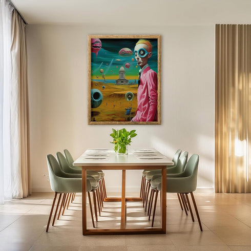 Posterizer 1 pcs-strange futuristic man in an alien world-Abstract & Modern Art-Fantasy & Fiction Art-Gift for Art Lovers-Decor for Home & Office-...