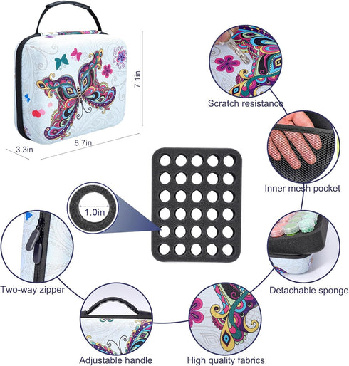 MoeeBtee Diamond Painting Storage Containers, 30 Slots Diamond Painting Accessories with Tools for Diamond Art Organizer Craft Jewelry Beads Stora...