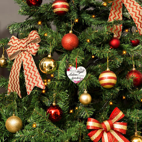 SICOHOME Memorial Christmas Ornament, I Have an Angel in Heaven, 2.7" x 3" Sympathy Gift for Loss of Grandma, In Loving Memory of Grandma...