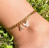 VIROMY 14K Gold Plated Dainty Butterfly Initial Ankle Bracelets Handmade Cuban Chain White Butterfly A-Z Alphabet Letter Initial Anklets Personali...