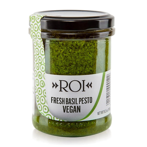 ROI Pesto Sauce - Vegan Pesto - Fresh Ligurian Basil Pesto Made of Genovese DOP basil and EVOO - Gluten Free Pesto - Keto Friendly Basil Sauce - N...