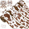 4Roll Brown Cow Wired Edge Ribbon Brown White Cow Patterned Burlap Ribbon Animal Print Fabric Ribbon for Gift Wrapping Wreath Making Craft Supplie...