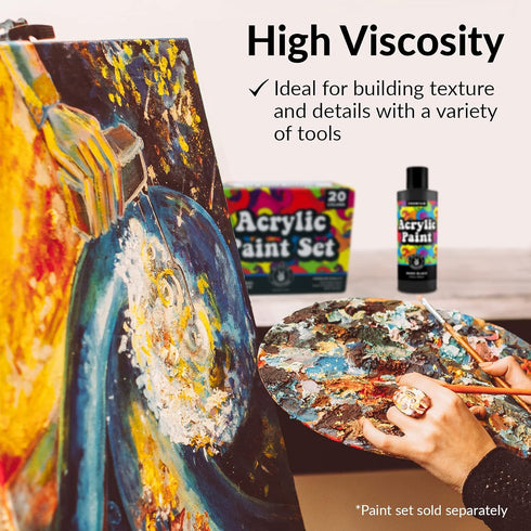 Black Acrylic Paint Premium Colors Paint Acrylic | Art Paints for Canvas and Outdoor Painting 8oz 236ml Bottle Mars Black...