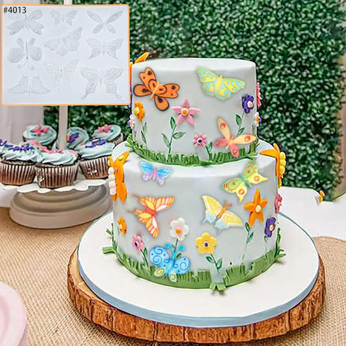 Butterfly Silicone Mold for Fondant Cake Decor, Polymer Clay Craft, UV Resin Epoxy Casting, Jewelry Making 9-Cavity 2021 New Version...