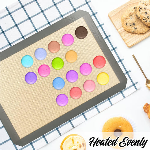 Macaron Silicone Baking Mat, Macaron Mat Almond muffin chocolate chip cookies 48 Capacity (grey)...