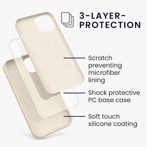 kwmobile Case Compatible with Apple iPhone 13 Case - TPU Silicone Phone Cover with Soft Finish - Cream...