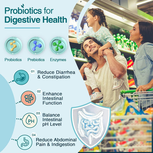 ZEBORA Probiotics for Women-Men Digestive Health with 120 Billion CFUs, Mens-Womens Probiotic Gut Health and Immune Support with 45 Days Supply, 9...