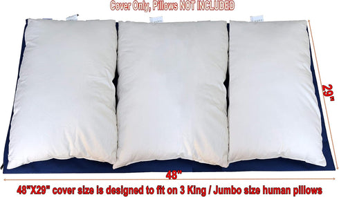 Do It Yourself DIY Pet Bed Pillow Duvet Waterproof Cover for Dog or Cat in Large 48"X29" Vibrant Navy Blue Color - Cover only...