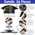 Syhood 36 Pcs Paper Graduation Cap for Kid Adult 2025 Adjustable Graduation Hat Headband Crown for Ceremony Party(Black)...