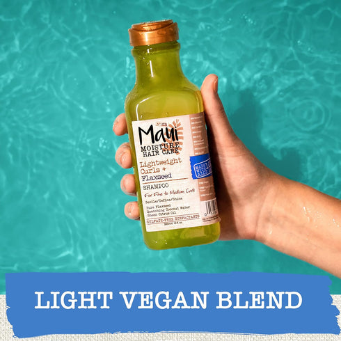 Maui Moisture Lightweight Curls + Flaxseed Shampoo, Paraben Free, Silicone Free, 13 Fl Oz,Green...