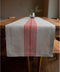 Solino Home Linen Striped Table Runner 48 Inches - 100% Pure Linen Red and Natural Farmhouse Small Table Runner 14 x 48 Inch Ideal for Dresser and...