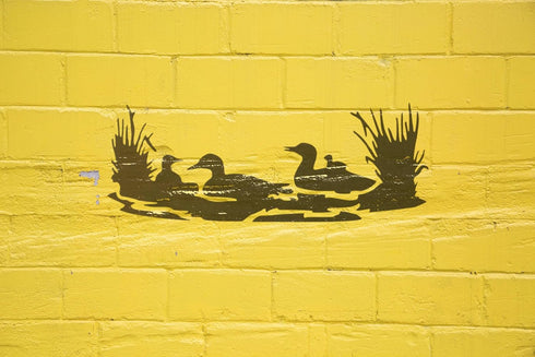 Reusable Ducks & Lake Wilderness Stencil 11" x 8.5" - Custom, Nature-Inspired Design for Scenic Crafts...