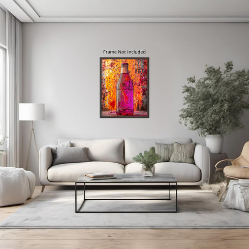 Posterizer 1 pcs-soda bottle and color splashes-vibrant food and drinks poster -3-Kitchen & Bar Art Gift for Men Women Entrepreneur Teens- unfram...