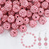 Abitoncc 180pcs 10mm Rhinestone Clay Beads for Jewelry Making, Pink Crystal Round Disco Ball AAA+ Grade Beads Bulk, Sparkly Diamond Bling Baseball...