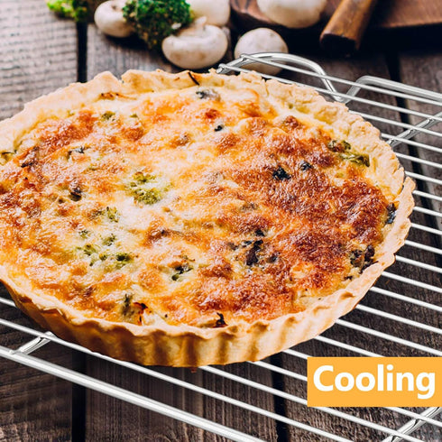 Baking Cooling Rack Set of 2, E-far 16.5"x11.5" Stainless Steel Metal Roasting Cooking Racks, Fits in Half Sheet Cookie Pans, Non Toxic & Rust Fre...