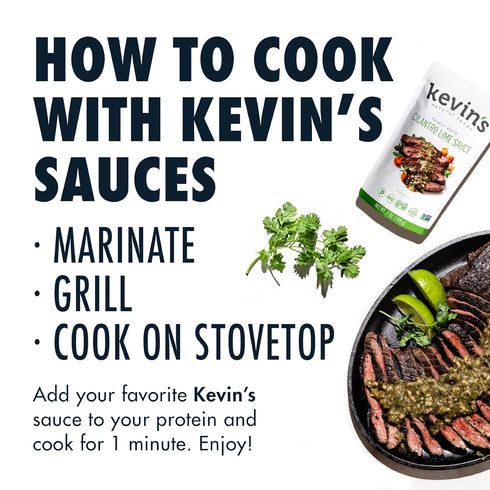 Kevin's Natural Foods Cilantro Lime Sauce - Keto and Paleo Simmer Sauce - Stir-Fry Sauce, Gluten Free, No Preservatives, Non-GMO - 3 Pack (Cilantr...