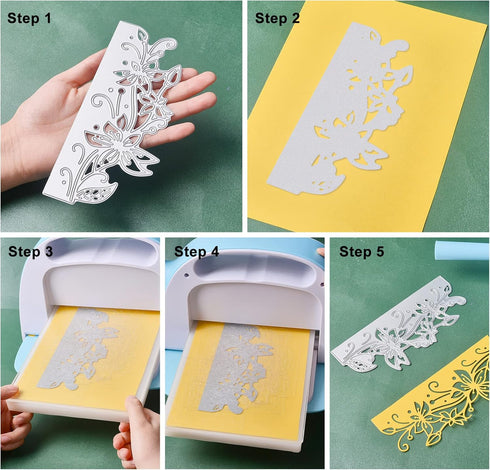 GLOBLELAND Metal Lace Flower Edge Border Cutting Dies Stencils for DIY Scrapbooking Decorative Wedding Invitation Card Making...