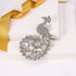 EVER FAITH Peacock Clear Austrian Crystal Bridal Brooch Pendant Silver-Tone...