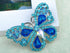 ALILANG Deep Aqua Blue Sapphire Crystal Rhinestone Fairytale Butterfly Insect Brooch Pin...