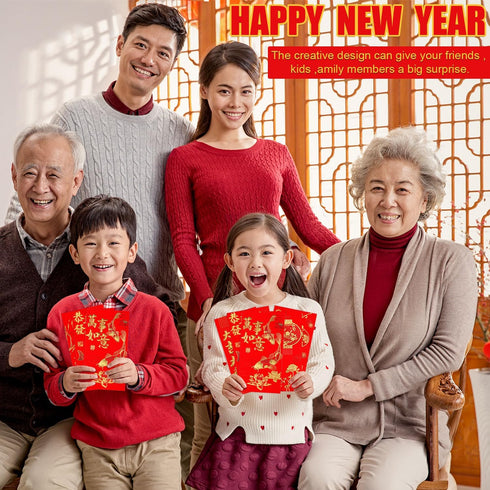 36pcs Chinese Red Envelopes, 2024 Year of Dragon Red Packets Hong Bao Lucky Money Envelopes for Chinese Lunar New Year Spring Festival Wedding Bir...