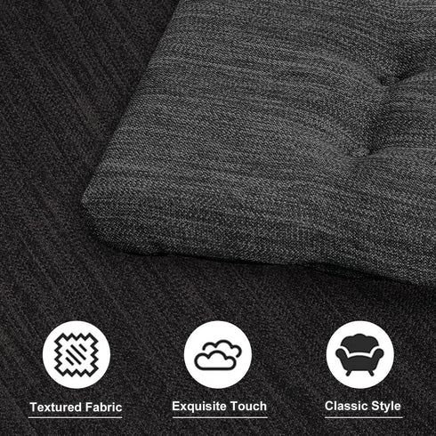 baibu Stool Cushion Rectangular, Super Soft Bar Stool Cushion Saddle Stool Pad with Ties - 1 Pad Only (Gray-Black, 18x9.5x1.5in)...