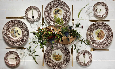 Spode Woodland Salad Plate, Black Bear, 8” | American Wildlife Collection | Made in England | Ideal Hunting Cabin Décor | Microwave and Dishwasher...