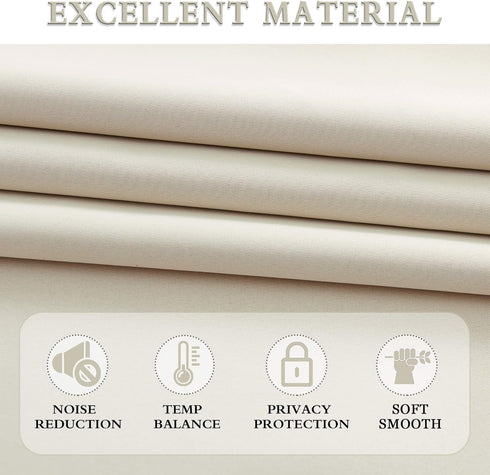 DONREN 24 Inch Length Curtain Tiers - Room Darkening Rod Pocket Small Valance Curtains for Small Window (30 W x 24 L,2 Panels,Cream Beige)...