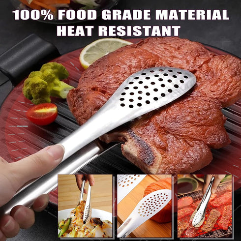 TOPULORS Stainless Steel Tongs Set (7/9/11 Inch) - Heavy Duty Kitchen & BBQ Tongs for Cooking, Grilling, Frying, Baking, Salad, Buffet - Dishwashe...