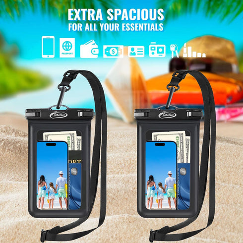 AiRunTech Floating Waterproof Phone Pouch/Case - Travel Beach Bag Sandproof Swimming Pool Bag Cruise Ship Essentials Phone Dry Bag for Vacation Mu...