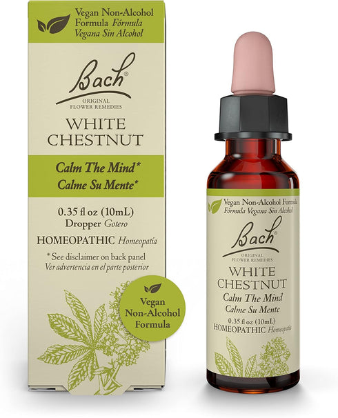 Bach Original Flower Remedies, White Chestnut for Calming Repetitive Thoughts (Non-Alcohol Formula), Natural Homeopathic Flower Essence, Holistic ...