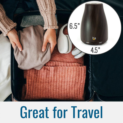HealthSmart Essential Oil Diffuser, Cool Mist Humidifier and Aromatherapy Diffuser with 150ML Tank Ideal for Small Rooms, Adjustable Timer and Mis...