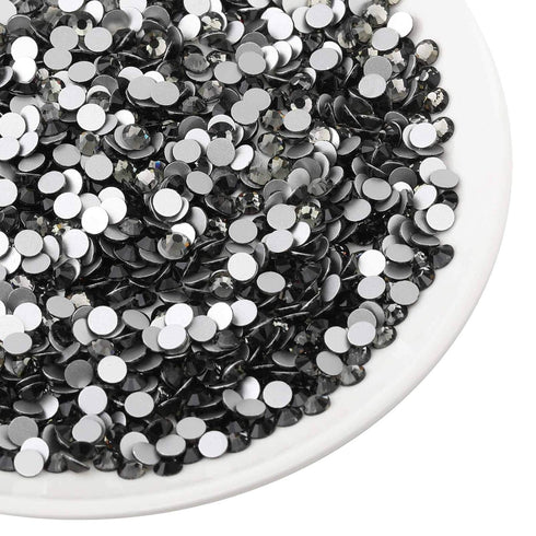 Beadsland 1440pcs Flat Back Crystal Rhinestones Round Gems for Nail Art and Craft Glue Fix,Black Diamond,SS20,4.6-4.8mm...