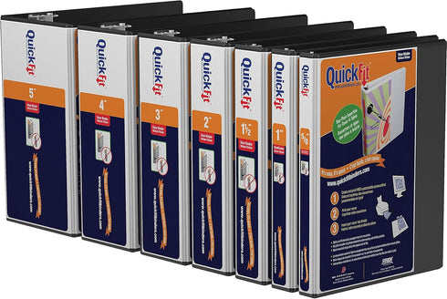 Stride QuickFit 1 D-Ring View Binder, Black...