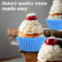 Regency Wraps Standard Baking Cups Greaseproof Professional Grade For Cupcakes and Muffins, Light Blue Solid, Pack of 40...