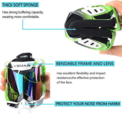 Motorcycle Motocross ATV Racing Dirt Bike Tactical Riding Goggles...