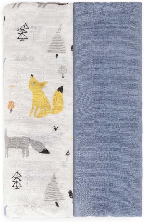 Featherhead™ 2-Pack 100% Cotton Muslin Swaddle Blankets for Baby Boy - Large 47”x 47” - Pre-Washed, Soft, & Breathable - Newborn Essential & Perfe...