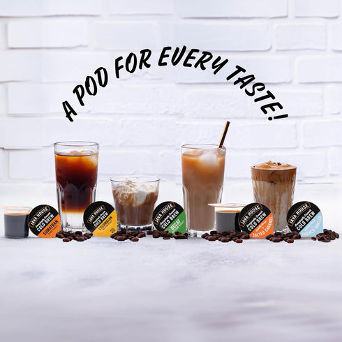 JAVA HOUSE Dark Roast Sumatran Cold Brew Pods, (6 Count) Peel and Pour Pods Hot or Iced Instant Coffee Concentrate...