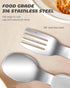 4 pcs Toddler Utensils, Stainless Steel Toddler Silverware Set with Round Handle, Baby Forks for Self Feeding, 2 Toddler Forks and 2 Toddler Spoon...