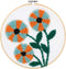 Dimensions Orange and Blue Flowers Punch Needle Embroidery Kit, 8" W x 8" L......